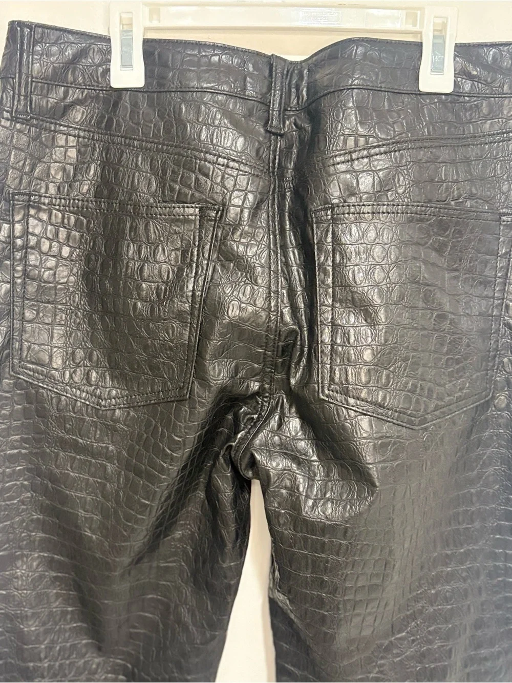 ASOS Design Womens Faux Leather Alligator slightly Flared Pants - Picture 7 of 9